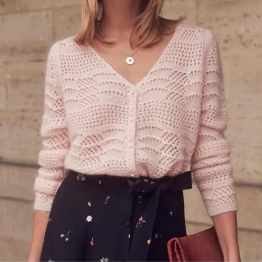 Sézane Scalloped Knit Sweater